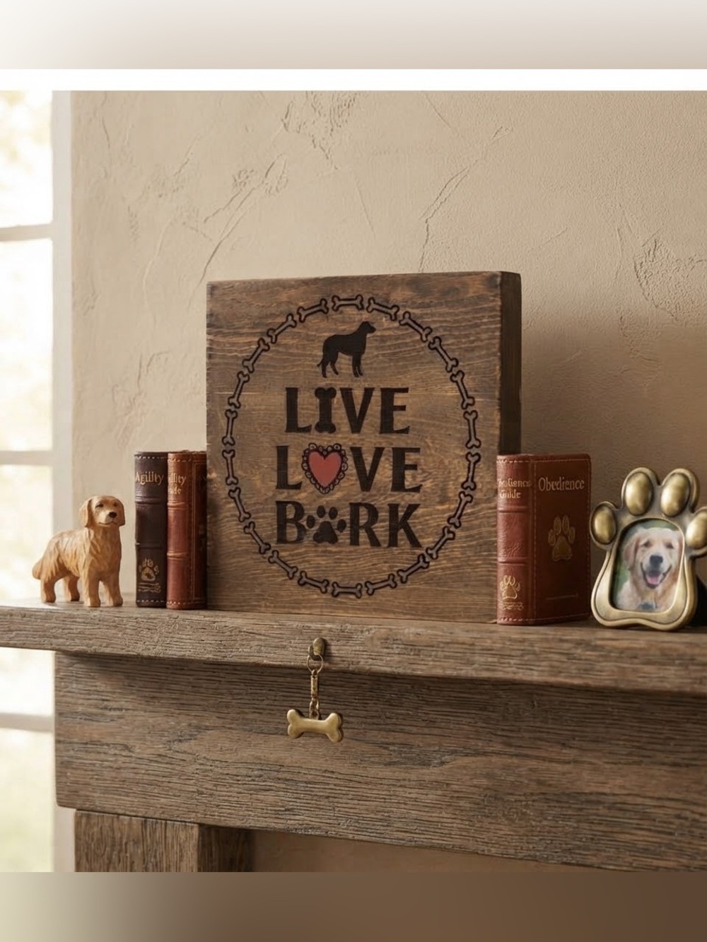 Live Love Bark Wooden Wall Decor